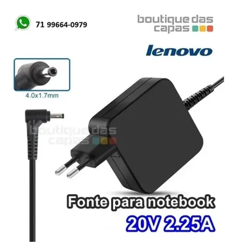 Fonte carregador para notebook computador 45W 20V 2.25A 4.0X1.7MM lenovo LE-02