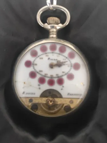 relogio de bolso hebedomas antigo corda para oito dias