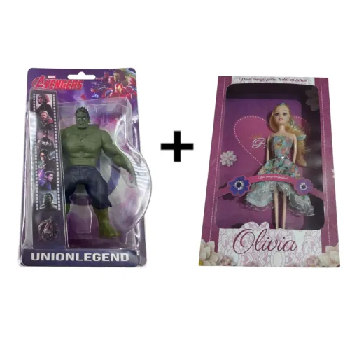 Hulk e Boneca Olivia - Brinquedos Para Crianças