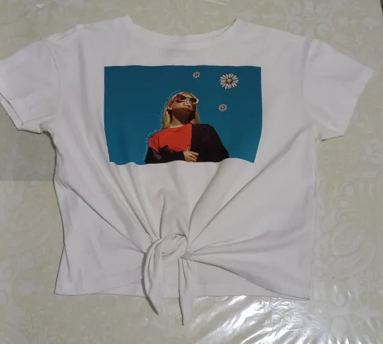 Camiseta com amarração Clock House tam P