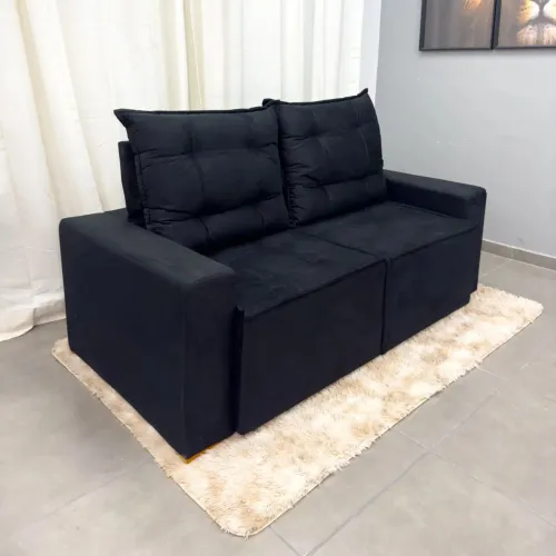 Sofá 3 Lugares Retrátil e Reclinável Tecido Suede 190cm p44