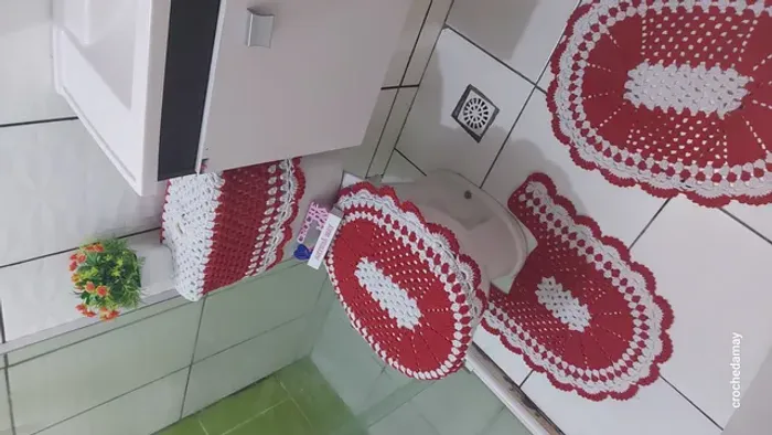 Jogo de banheiro de crochê