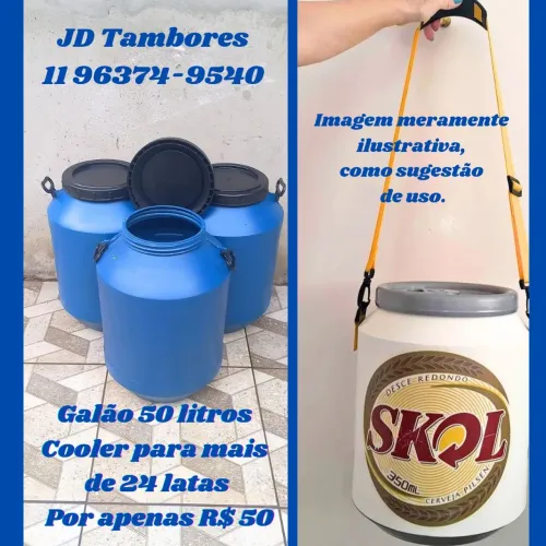 Galão 50 Litros - Cooler para 24 Latas - R$ 50