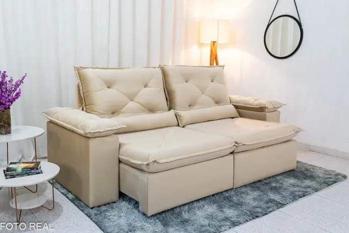 Sofá Retrátil Reclinável 2.00m Pillow Top rf654