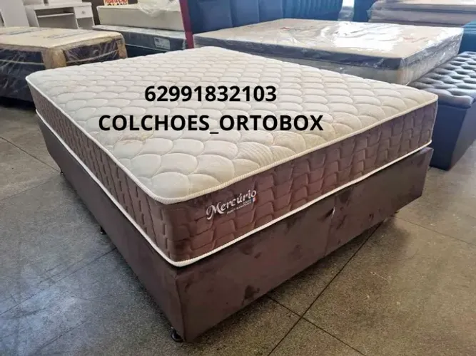 Base e Colchão Casal de molas ensacadas e espuma D26
