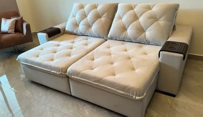 Sofa retratil reclinavel 2,10 pillow top molas ensacadas (novo e direto da fabrica)