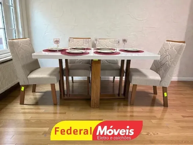 Mesa de Jantar King 1,80x90cm c/ 6 Cadeiras MAIS VENDIDO