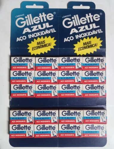 Lâminas de Barbear Gillette Azul Aço Inoxidável