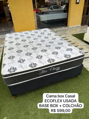 Colchão Casal ECOFLEX COM BASE BOX USADOS - Entrego! 
