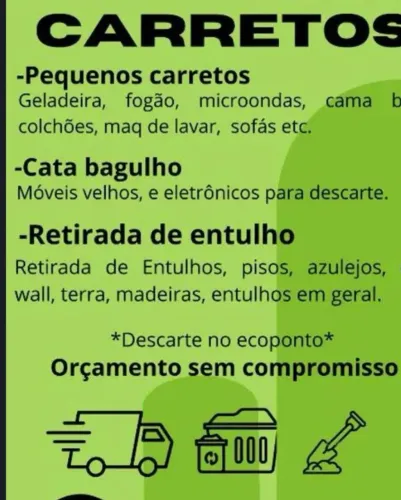 Faço frete e retiramos entulhos fazemos capina e podas de árvores 