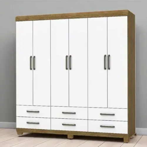 Guarda roupa de casal com 6  prts 6 gavetas novo 