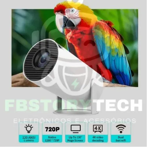 Projetor Portátil 720P Full HD 4K Wi-Fi 120 ANSI