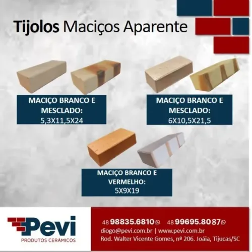 TIJOLO MACIÇO BRANCO , BRANCO MESCLADO E VERMELHO