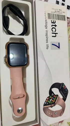 Smartwatch Série 7 45mm Rosa + Fone de Ouvido Sem Fio