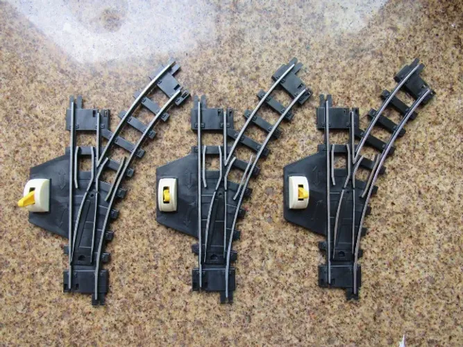 Ferrorama 3 Desvios Longos Simples Direitos - Dentes inteiros - Cromado Restaurado