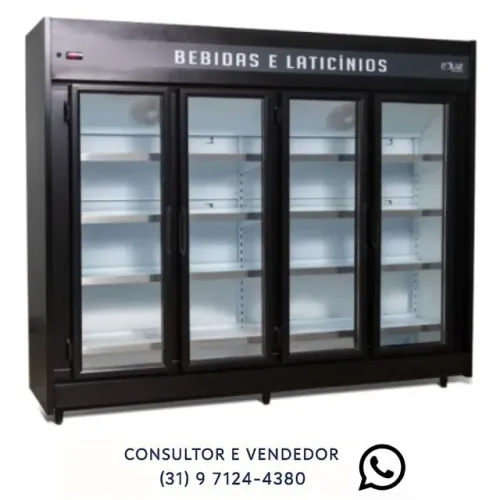 Refrigerador Expositor 4 Portas Preto Polar
