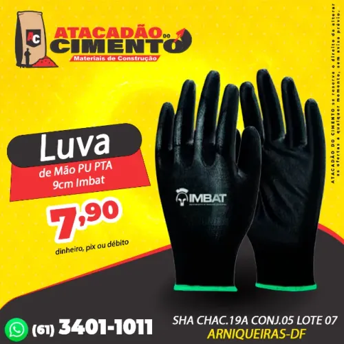 Luva de Mão PU PTA 9cm Imbat