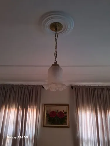 Lustre em bronze com Cúpula de Vidro