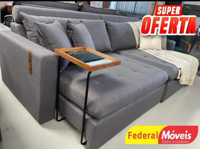 Sofá Retrátil Elegante e Confortável 2,40m c/ Molas Pocket - Super Oferta!