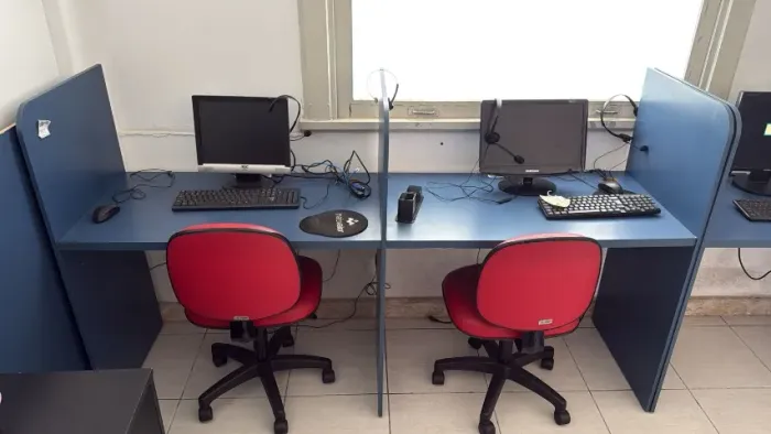 Estação de trabalho (Baia) 8 lugares cor azul