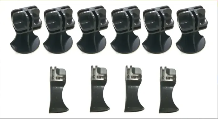 Conectivos Pés Para Balcão Vidro Ou Aramados Kit 10 Peças Preto