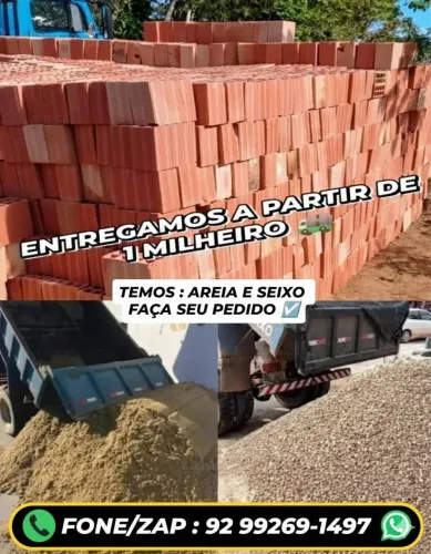 TIJOLOS - AREIA - SEIXO
