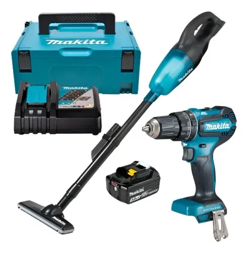 Kit Parafusadeira Aspirador Bat Dhp485 Dcl180 Makita