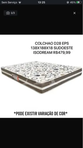 Colchão apenas 470,00