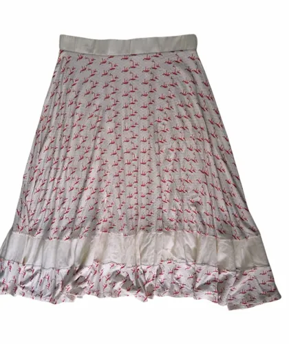 Saia Midi Estampada flamingos Juliana Jabour