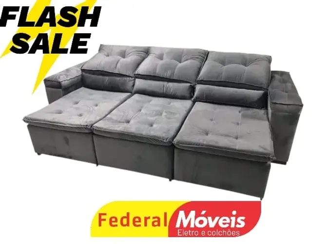 Sofá GRAFITE2,90m Retrátil e Reclinável MEGA OFERTA