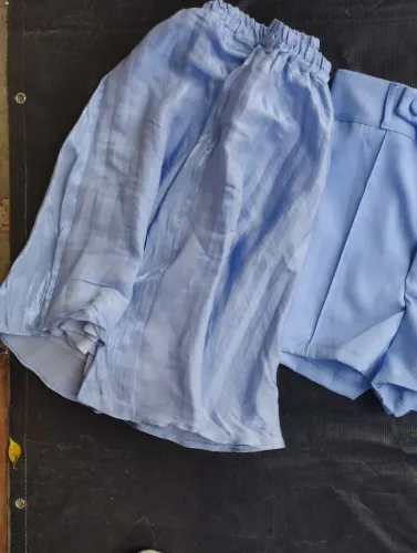 Conjunto Shorts e Saia Azul Claro