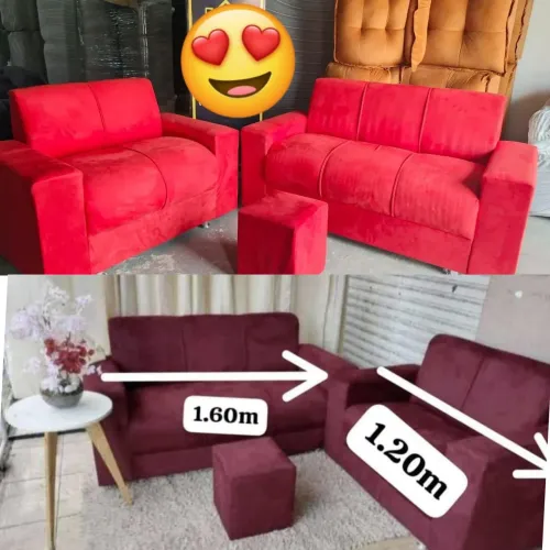 Sofá 2 e 3 lugares + puff + entrega grátis