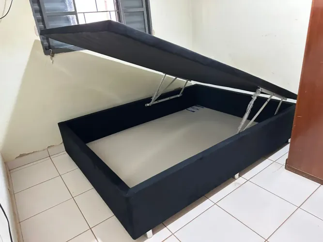 Cama Baú Casal novo reforçada garantia preço de fábrica