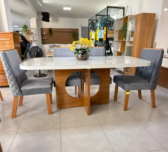 MESA BOM PASTOR LUXURY + CADEIRAS FLOR