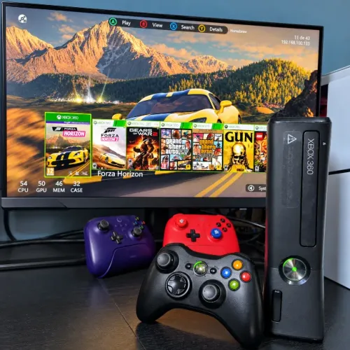 Xbox 360 Slim RGH 3.0 | HD 250GB | 40 Jogos | Controle Original