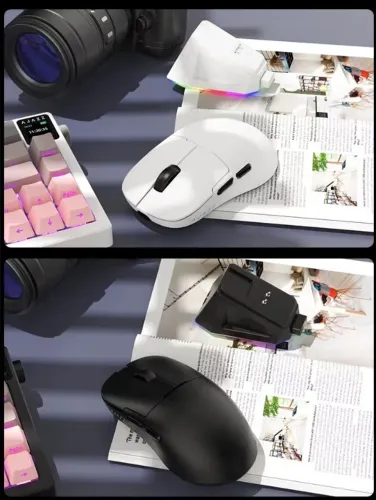 Mouse Sem fio Gamer AJAZZ AJ159P MC com Base Magnética profissional pmw 3311