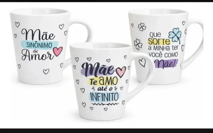 Caneca de cerâmica 300ml dia das maes