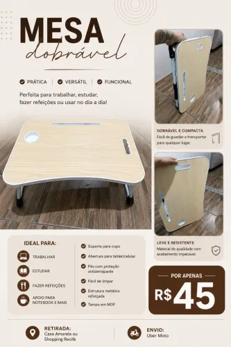 Mesa dobrável 