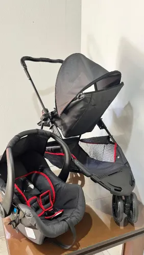 Conjunto carrinho de bebe p passeio + bebê conforto