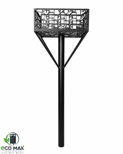 Lixeira Ecomax preta resistente de ferro