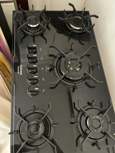 Fogão cooktop 5 bocas base de vidro