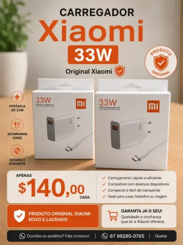 Carregador xiaomi 33W 
