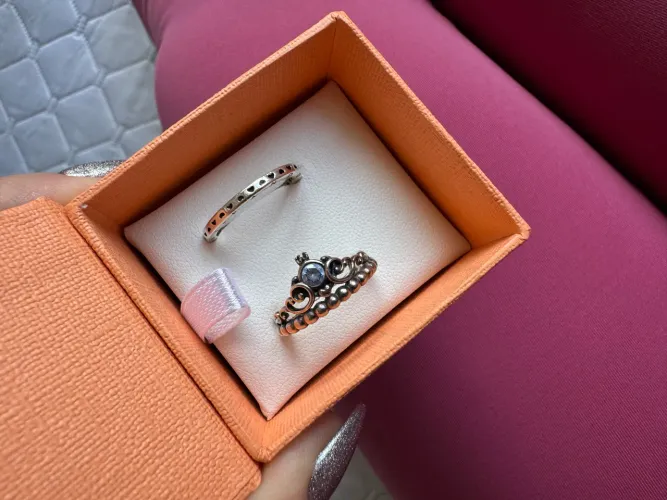 anel pandora tiara cinderela prata 925 aro 16