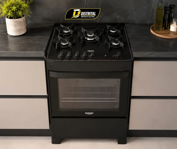 Fogão 5 Bocas Preto Acendimento Automático Magister Novo
