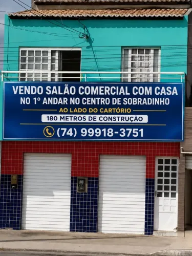 SALÃO COMERCIAL COM CASA NO PRIMEIRO ANDAR