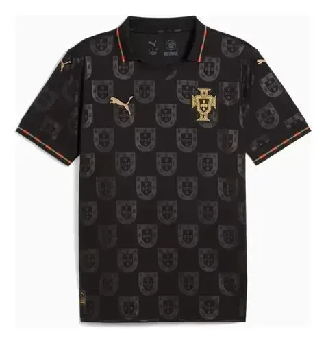 Camisa Portugal Preta 2025/26 GG Nova Pronta Entrega