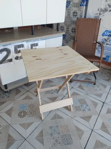Mesa dobrável eucalipto tampo compensado naval 