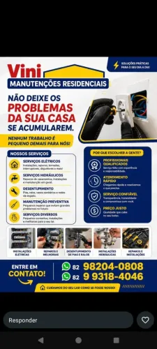 Serviços de manutenção Eletricista Encanador e Desentupidor em Maceió
