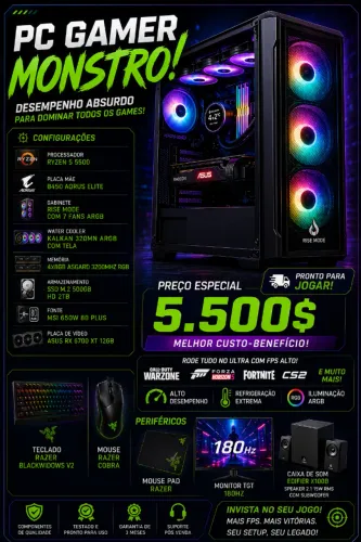 Pc Gamer Monstro Completo !