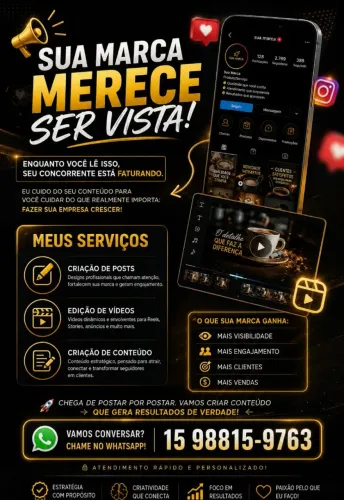 Criação de Posts, edição de vídeo e gerenciamento de perfil